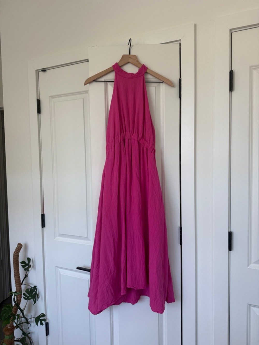 Bright Fuchsia Halter Maxi Dress